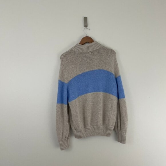 Aerie Oh Snow Soft Mock Neck Striped Pullover Sweater Size Small - Picture 2 of 6